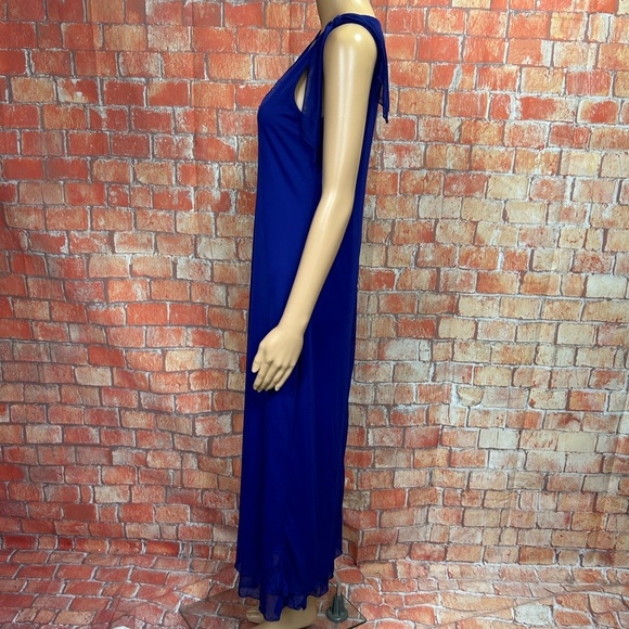 California Concepts Vintage 90’s Chiffon Tie Shoulder Maxi Dress - Picture 4 of 7